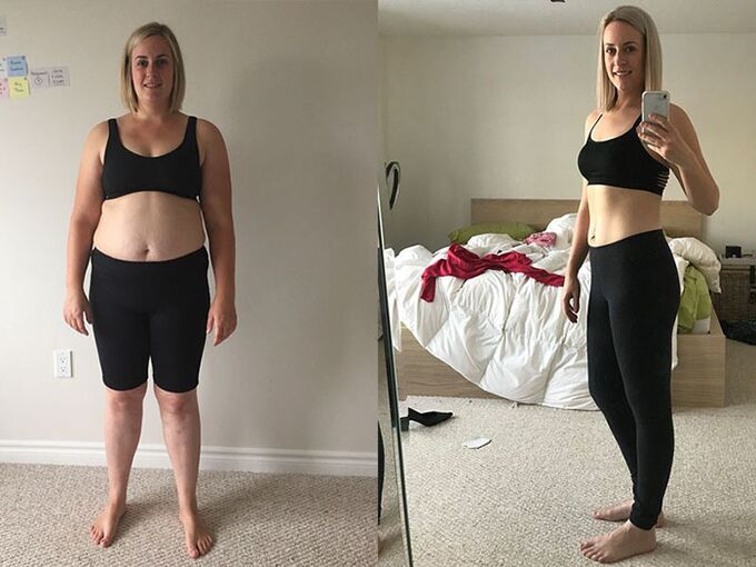 Before and after extreme weight loss for a week at home